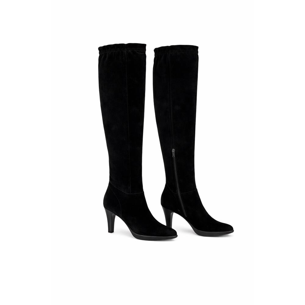 Paul Green Black Suede OTK Boots | Capsule Wardrobe CBK Minimalist City Chic EUC